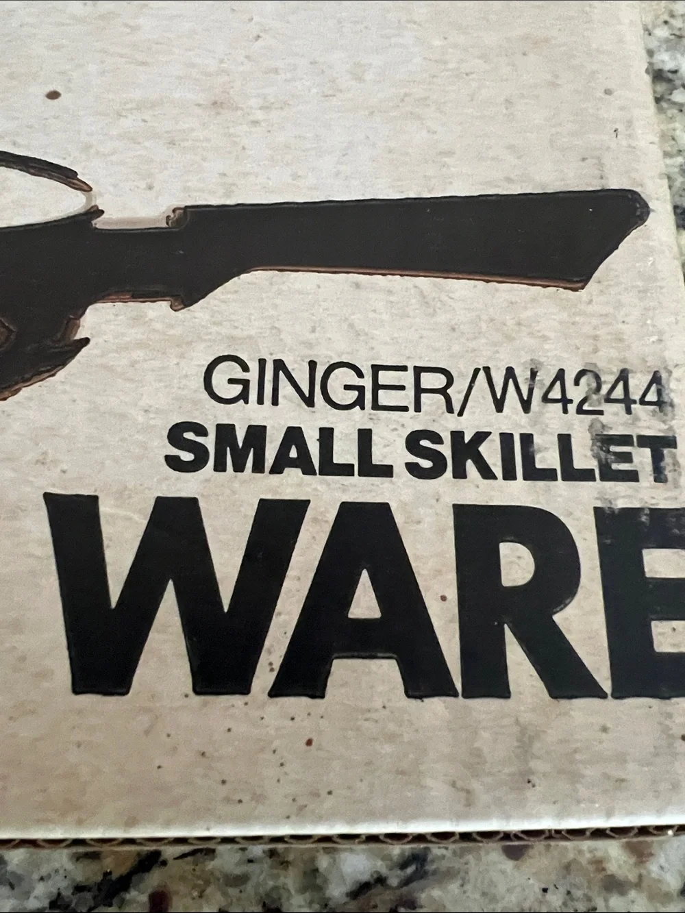 Ginger and Cream Small Skillet with black Handle - Porcelain Interior - NWT